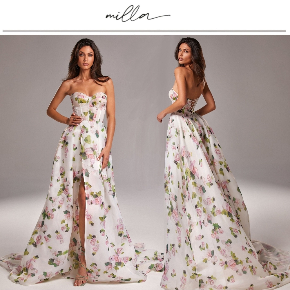 *NWT Brand NEW! Apple Blossom Floral Strapless Gown* - Picture 1 of 12